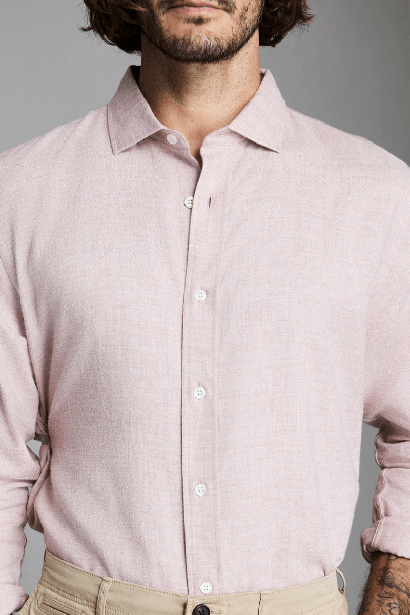 Shirts & Tops - Billy Reid - Cotton Wool Cedar Shirt in Red - Archery Close