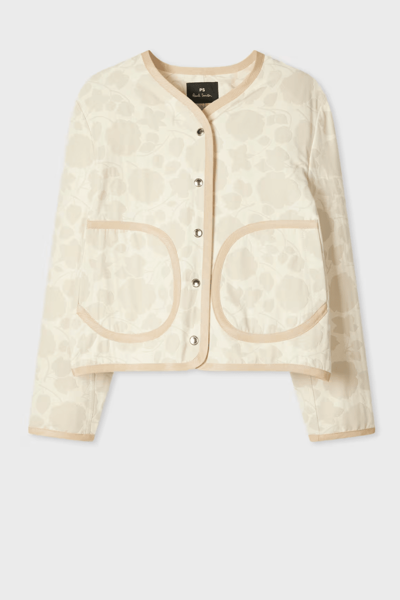 Outerwear - Paul Smith - Cream Floral Jacquard Jacket - Archery Close