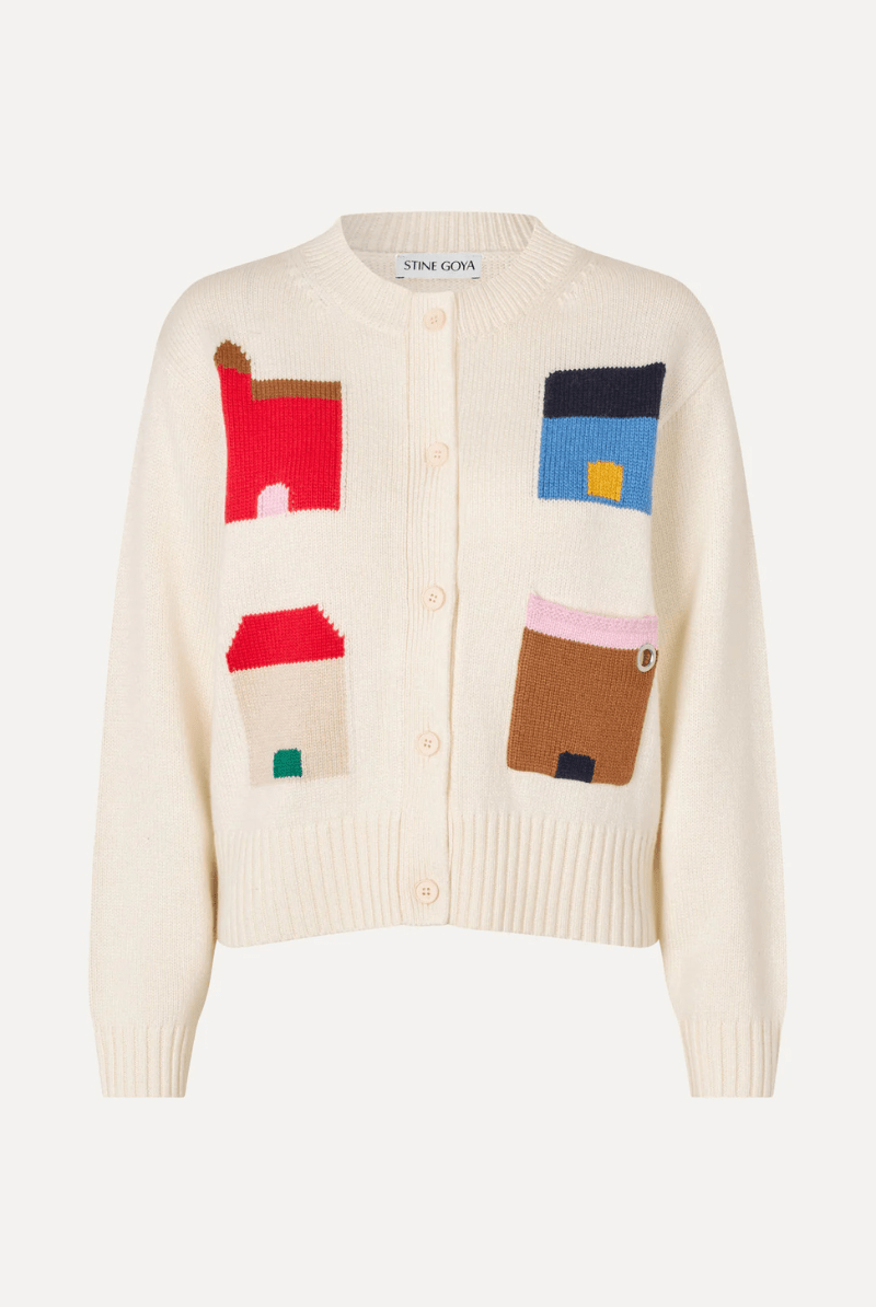 Sweater - Stine Goya - Cropped Pocket Cardigan in Refugios - Archery Close