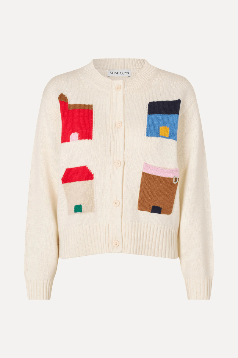 Sweater - Stine Goya - Cropped Pocket Cardigan in Refugios - Archery Close