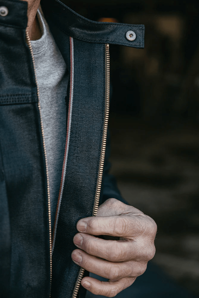 Outerwear - Hiroshi Kato - Cruiser Jacket 14oz Coated in Black Raw - Archery Close