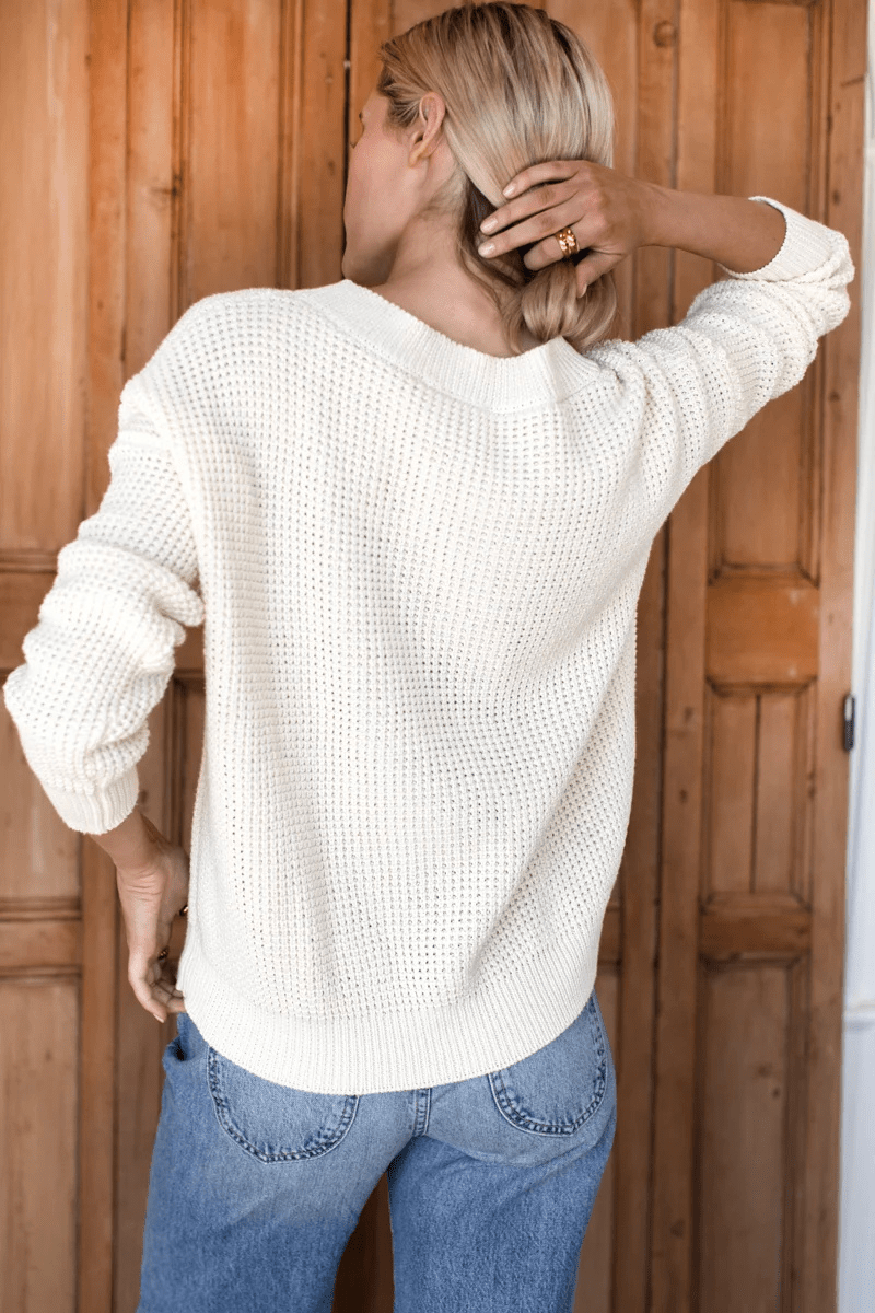 Sweater - Emerson Fry - Daily Sweater in Ivory Organic - Archery Close