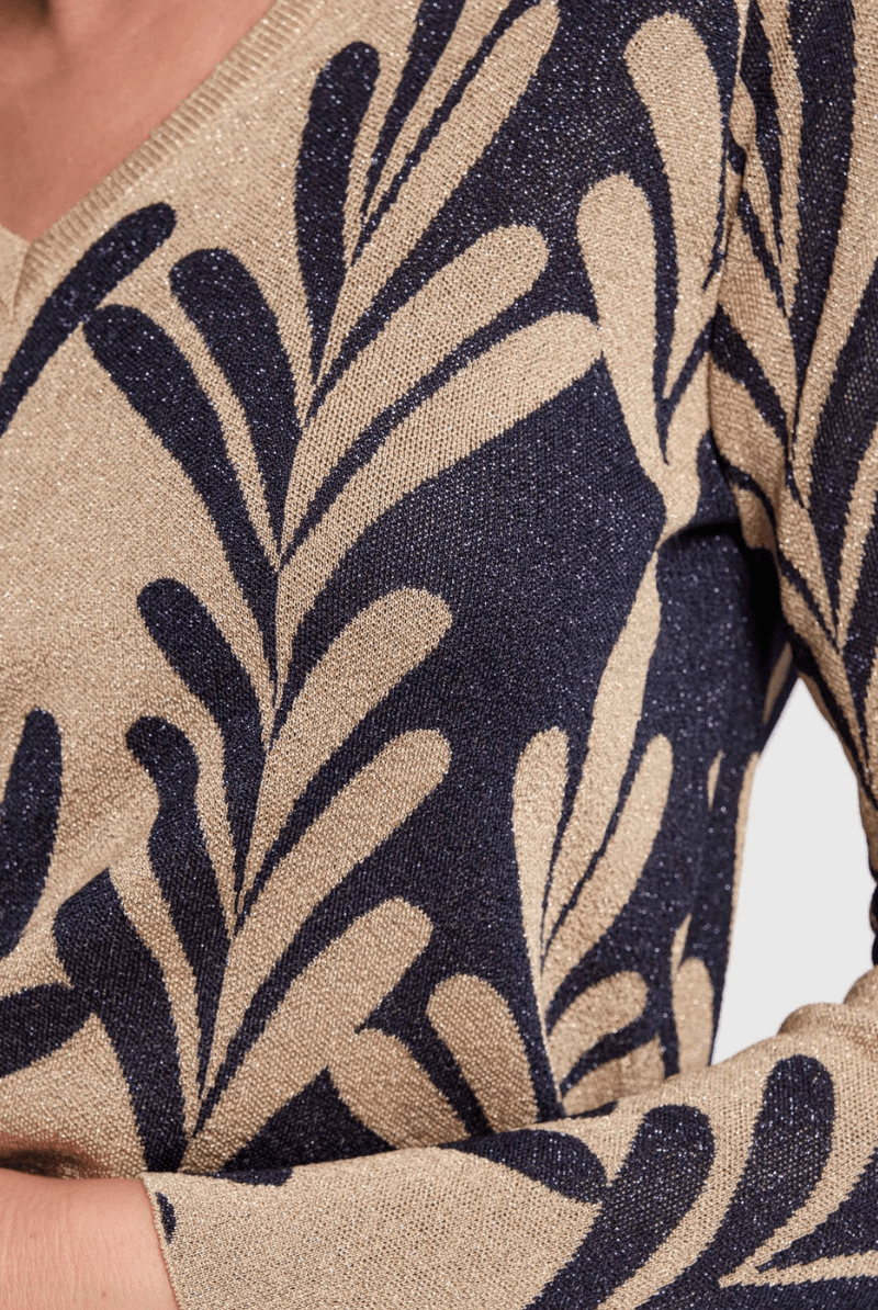 Shirts & Tops - Frances Valentine - Dakota Top in Royal Palm - Archery Close