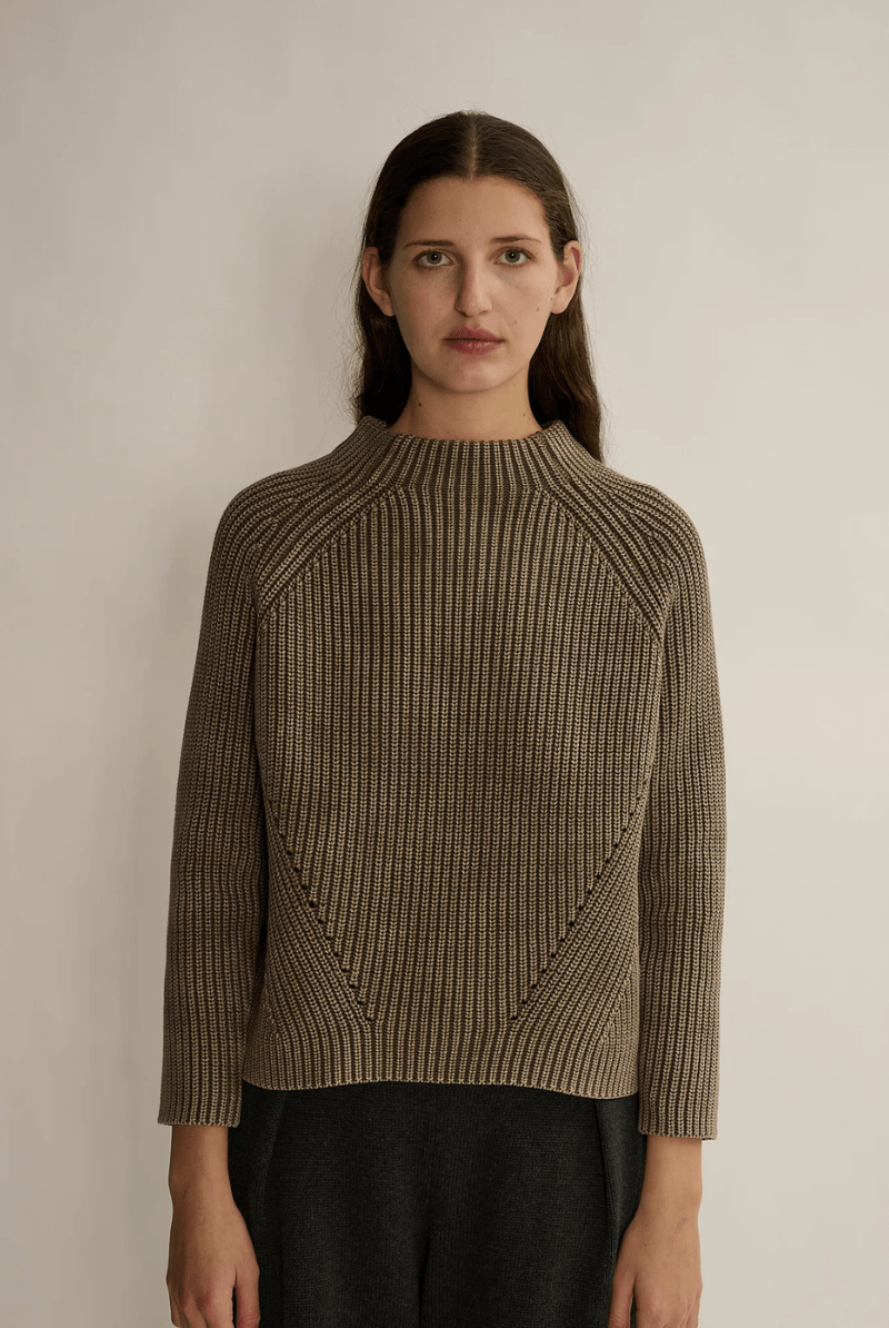 Sweater - DemyLee - Daphne Washed Cotton Sweater - Archery Close