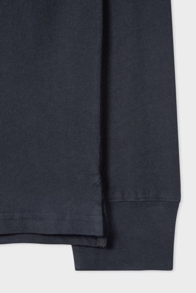 T-Shirt - Paul Smith - Dark Navy Cotton Zebra Logo Long - Sleeve T-Shirt - Archery Close