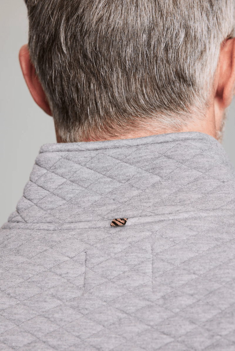 Sweatshirts - Billy Reid - Diamond Quilt Half Zip in Medium Grey - Archery Close