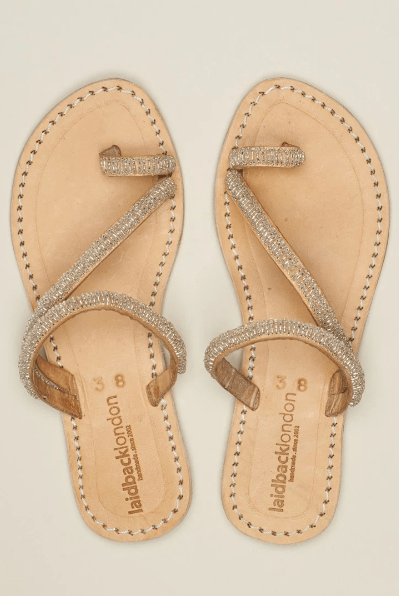 Sandals - Laidback London - Diani Flat in Silver - Archery Close