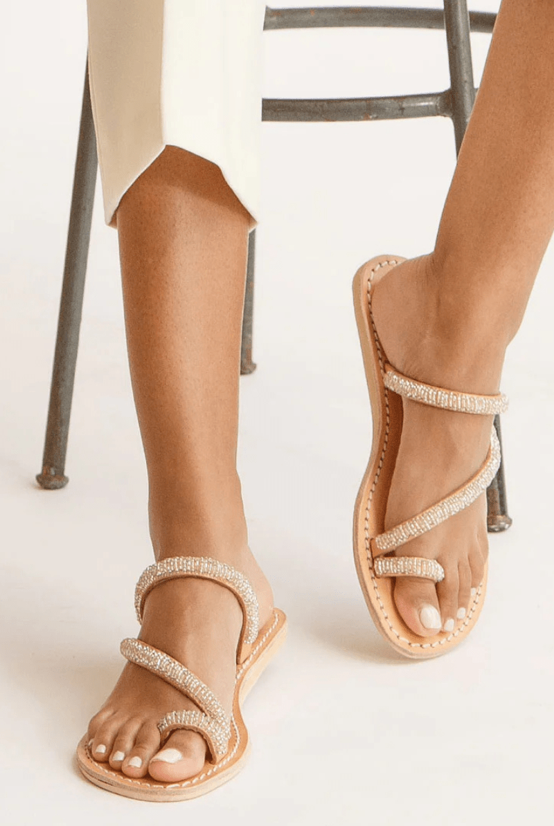 Sandals - Laidback London - Diani Flat in Silver - Archery Close