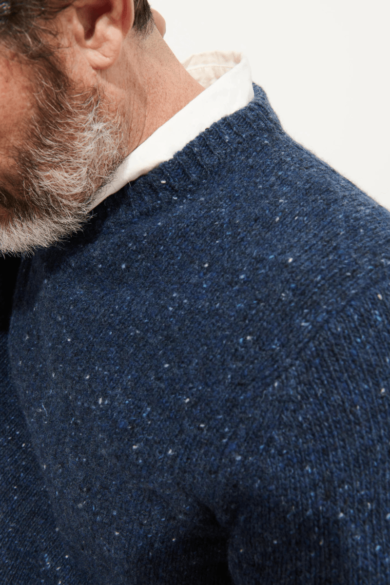 Sweater - Alex Mill - Donegal Crew Neck Sweater - Navy - Archery Close