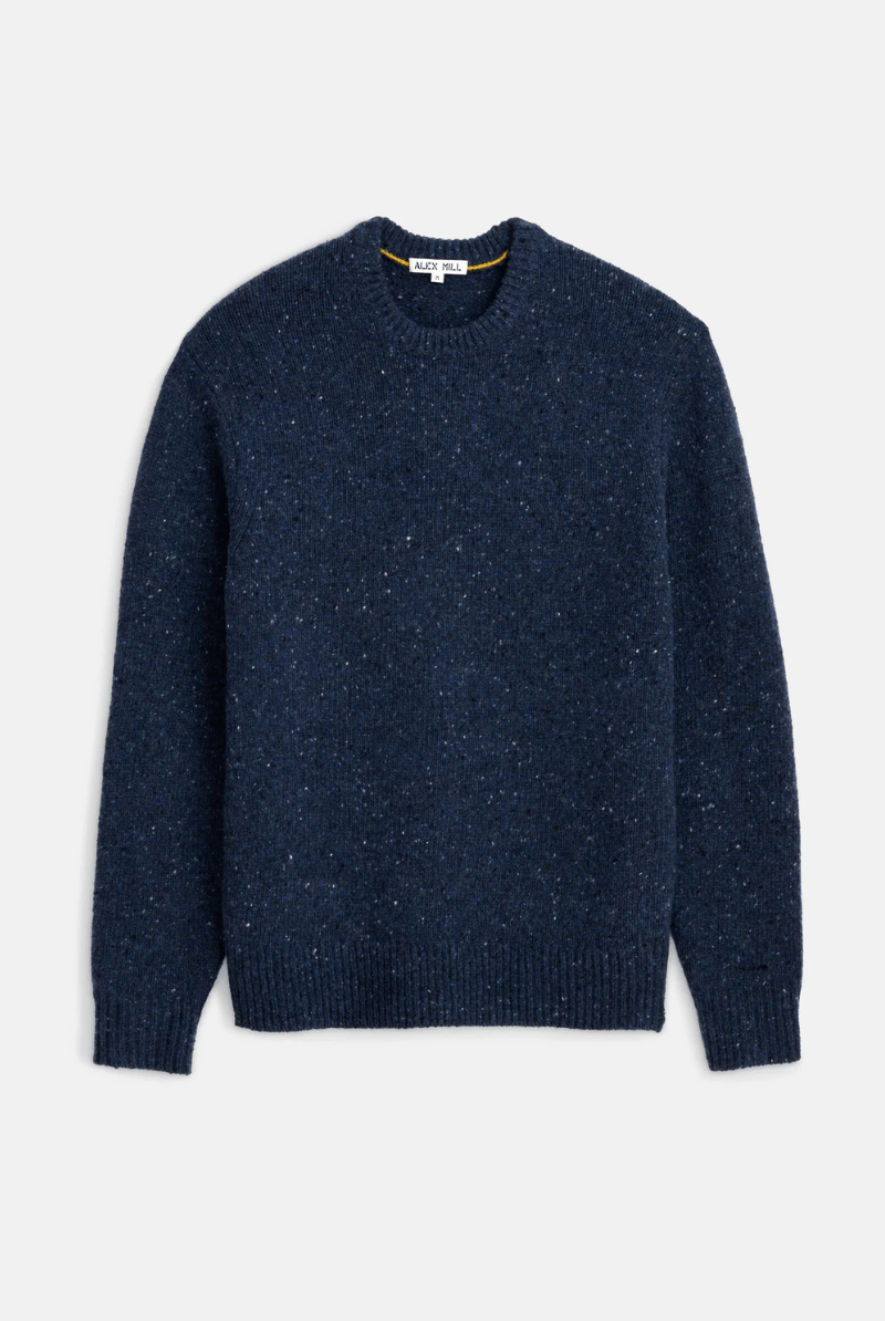 Sweater - Alex Mill - Donegal Crew Neck Sweater - Navy - Archery Close
