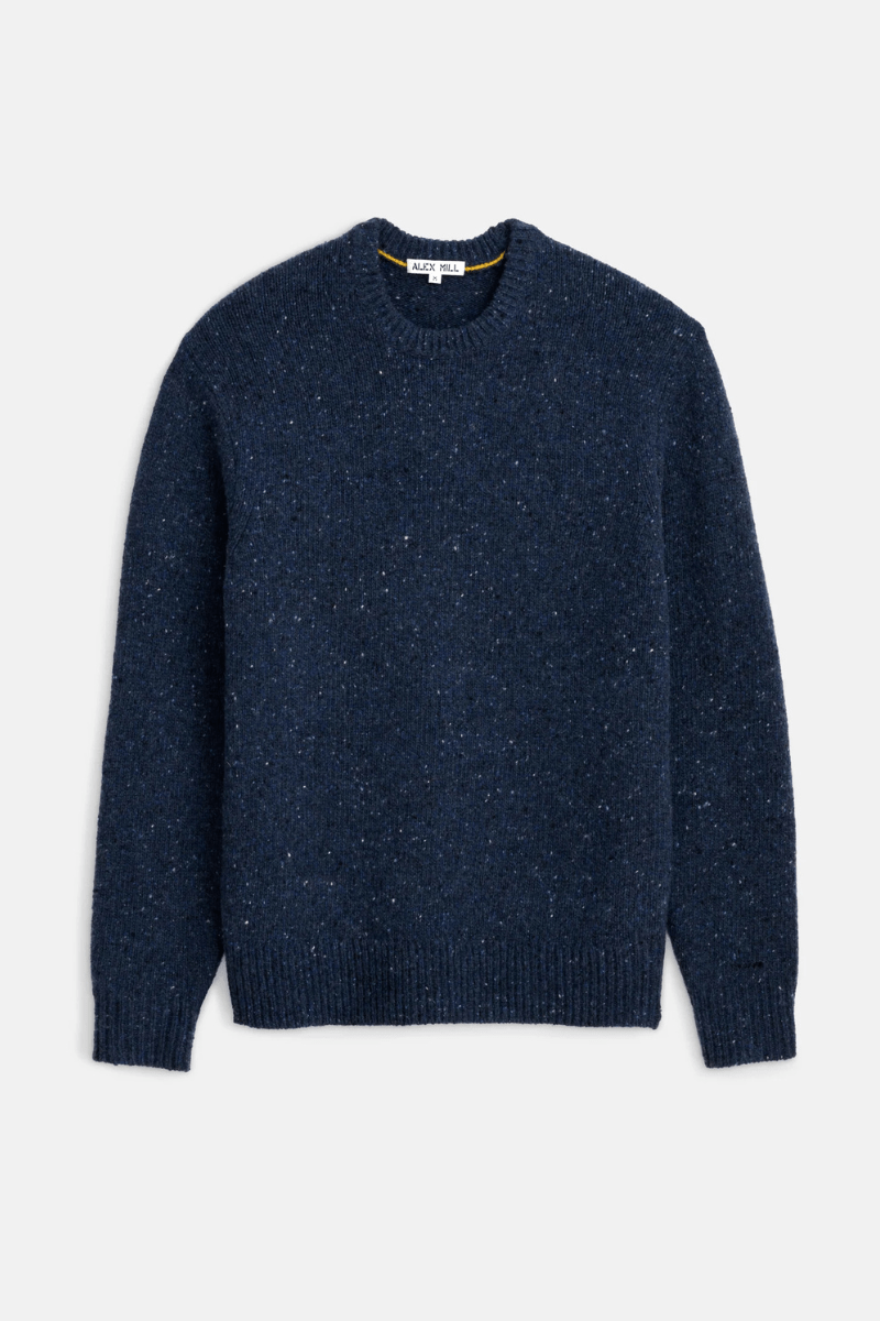 Sweater - Alex Mill - Donegal Crew Neck Sweater - Navy - Archery Close