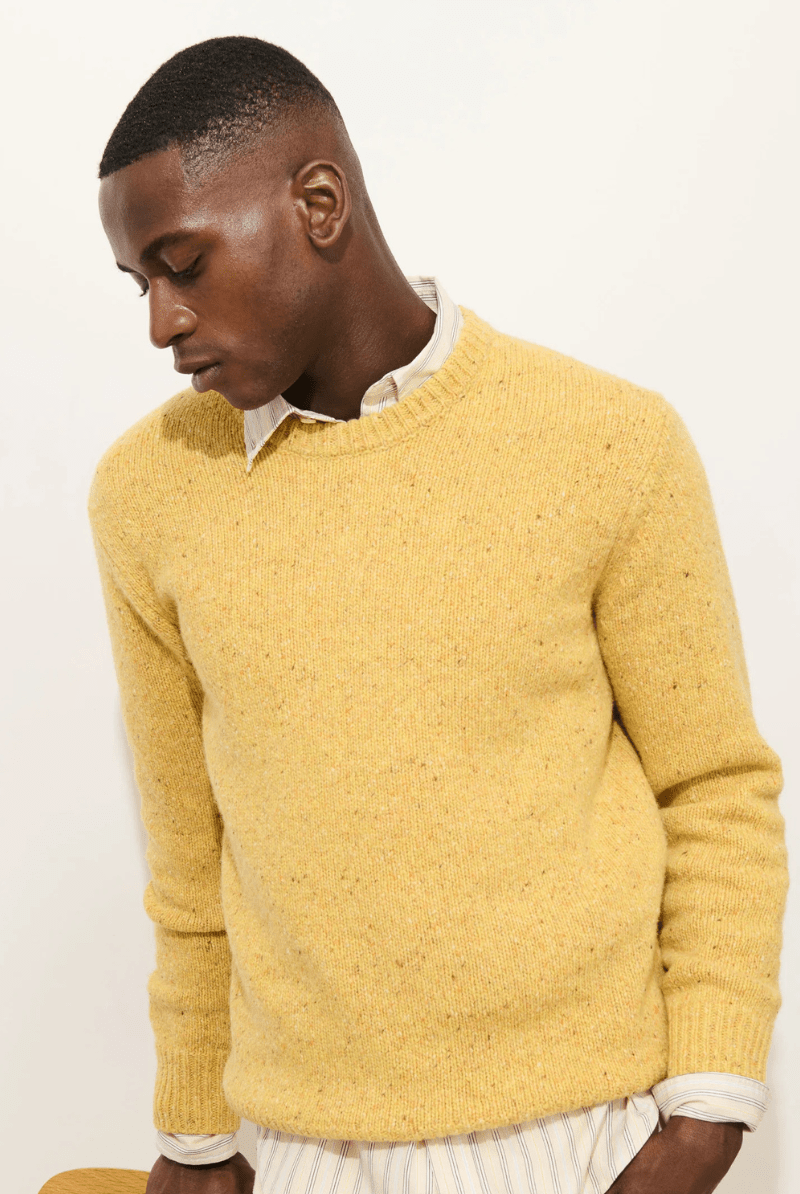 Sweater - Alex Mill - Donegal Crew Neck Sweater - Sunflower - Archery Close