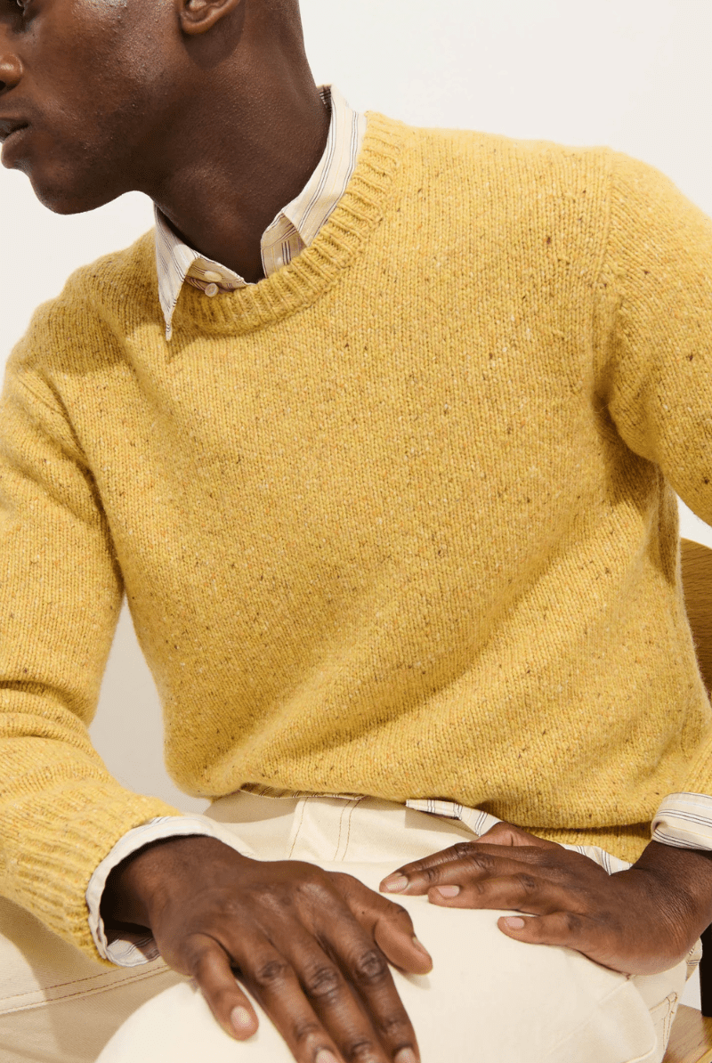 Sweater - Alex Mill - Donegal Crew Neck Sweater - Sunflower - Archery Close