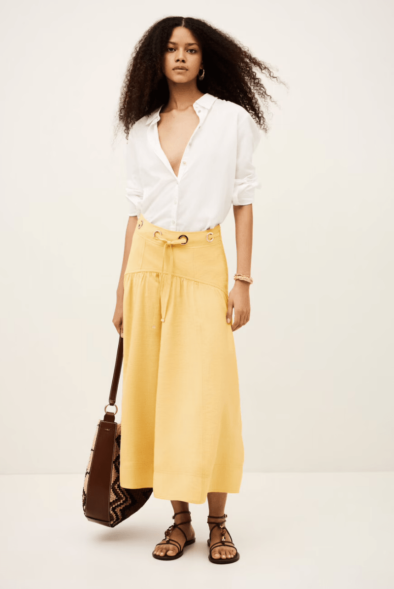 Skirt - ba&sh - Donia Skirt in Yellow - Archery Close