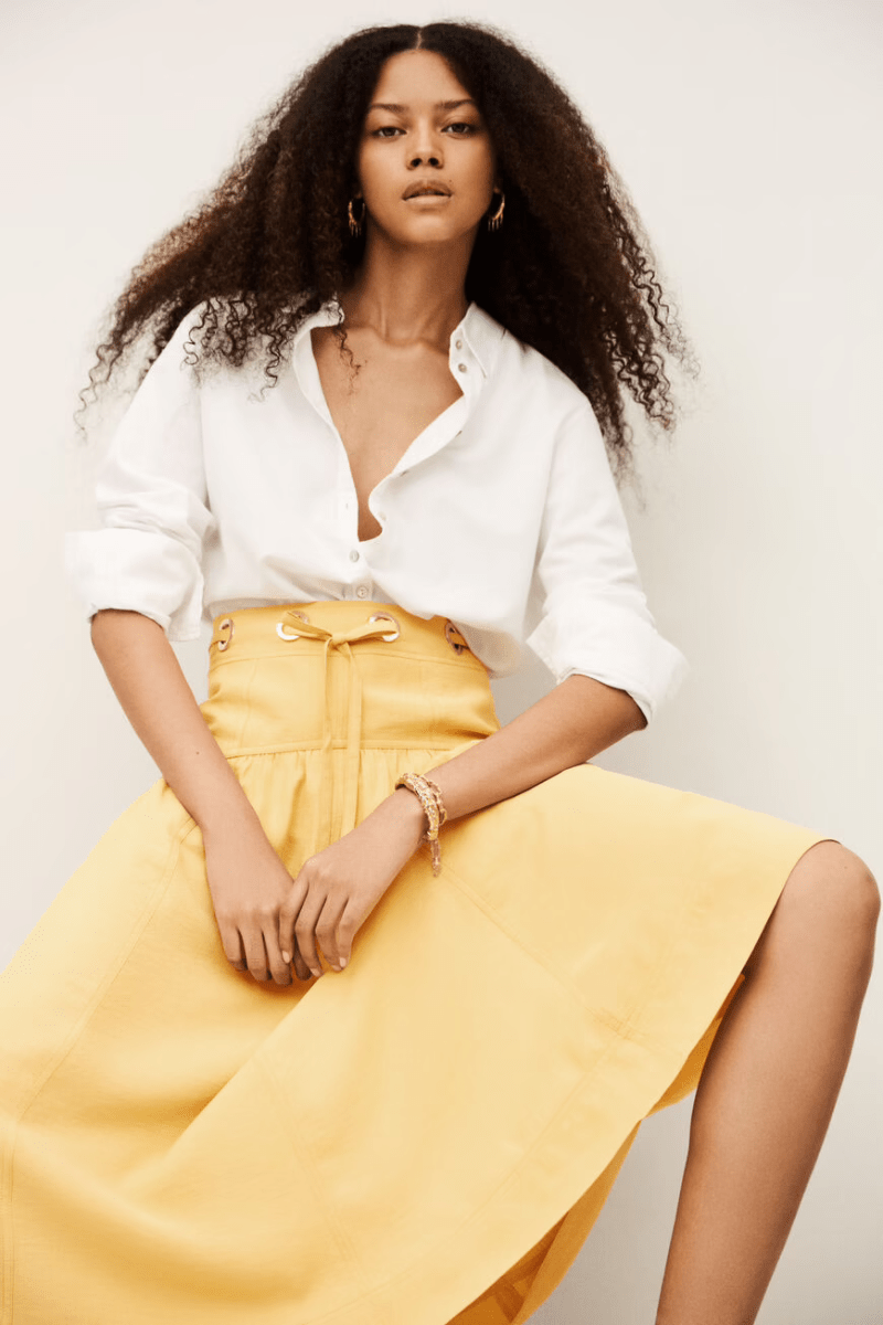 Skirt - ba&sh - Donia Skirt in Yellow - Archery Close