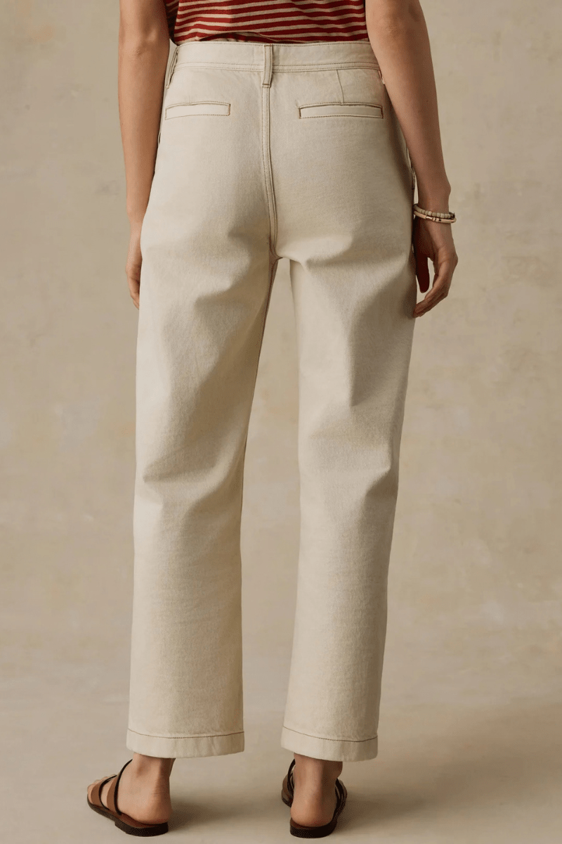 Pants - Faherty Brand - Driftwood Denim Pant in Almond Milk - Archery Close