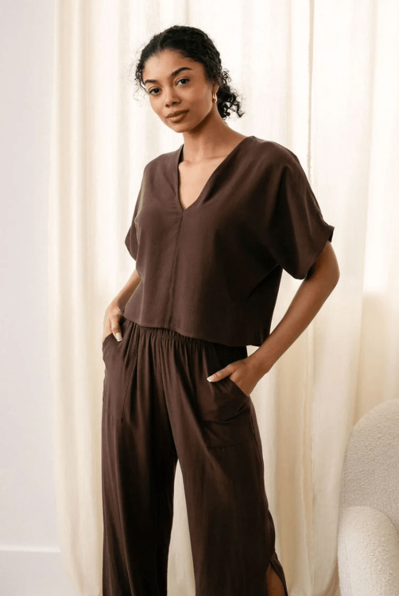 Shirts & Tops - Natalie Busby - Easy T in Espresso - Archery Close