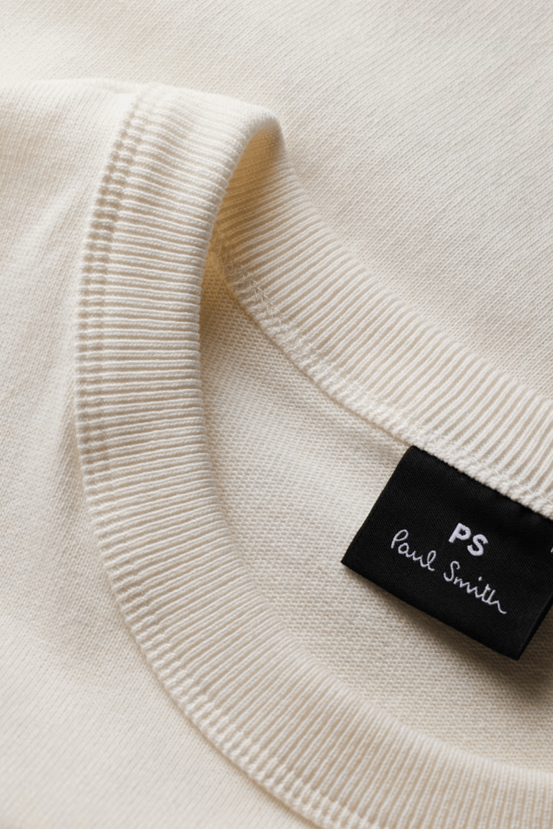 T-Shirt - Paul Smith - Ecru Logo Embroidery Cotton T-Shirt - Archery Close