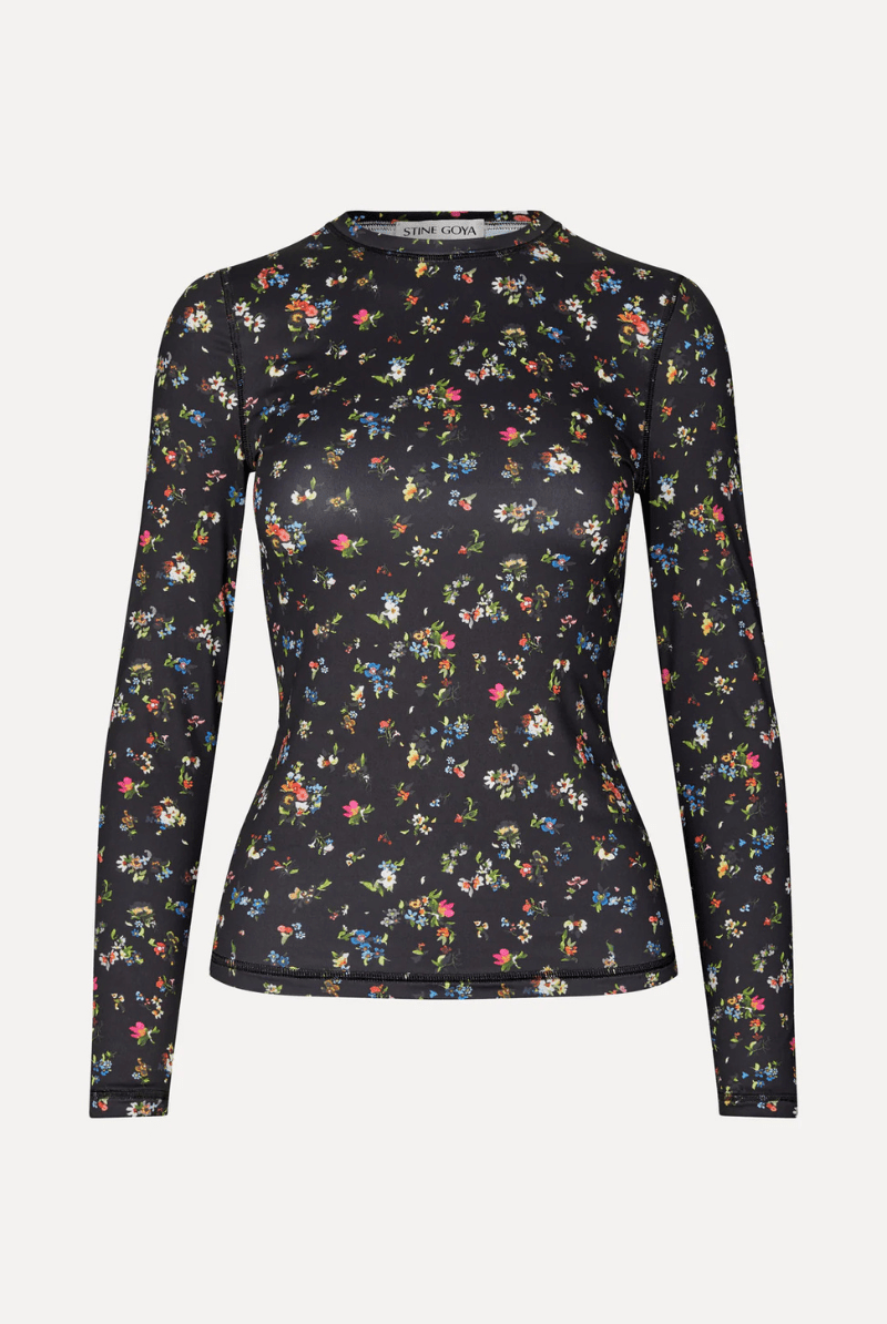 Shirts & Tops - Stine Goya - Elastic Long Sleeve Top in Magnolia Garden - Archery Close