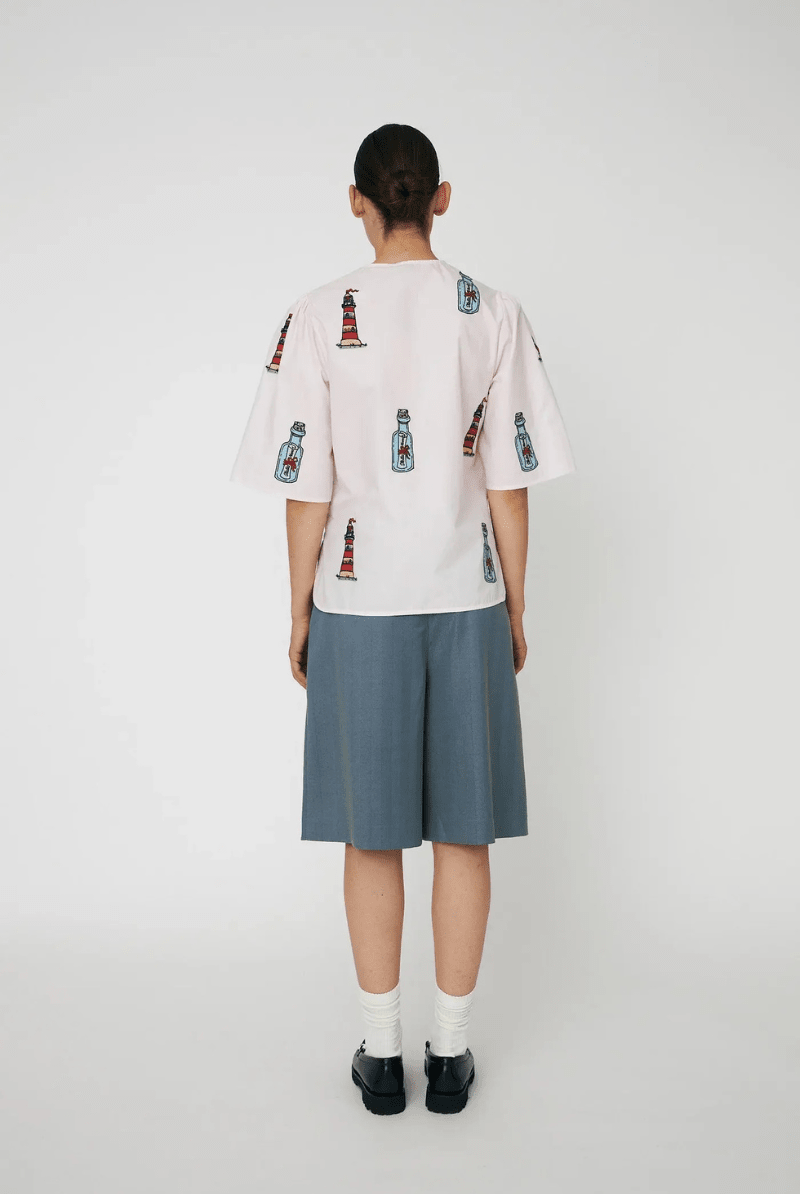 Shirts & Tops - Stella Nova - Embroidered Bow Shirt - Archery Close