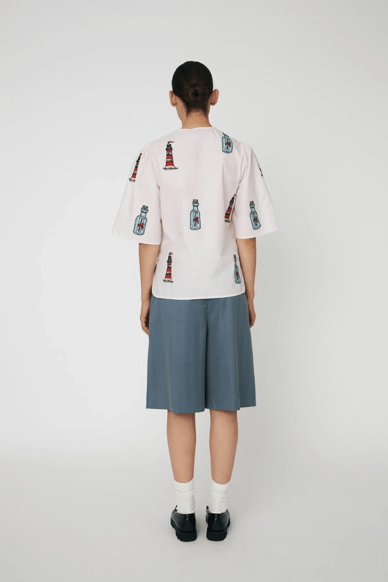 Shirts & Tops - Stella Nova - Embroidered Bow Shirt - Archery Close