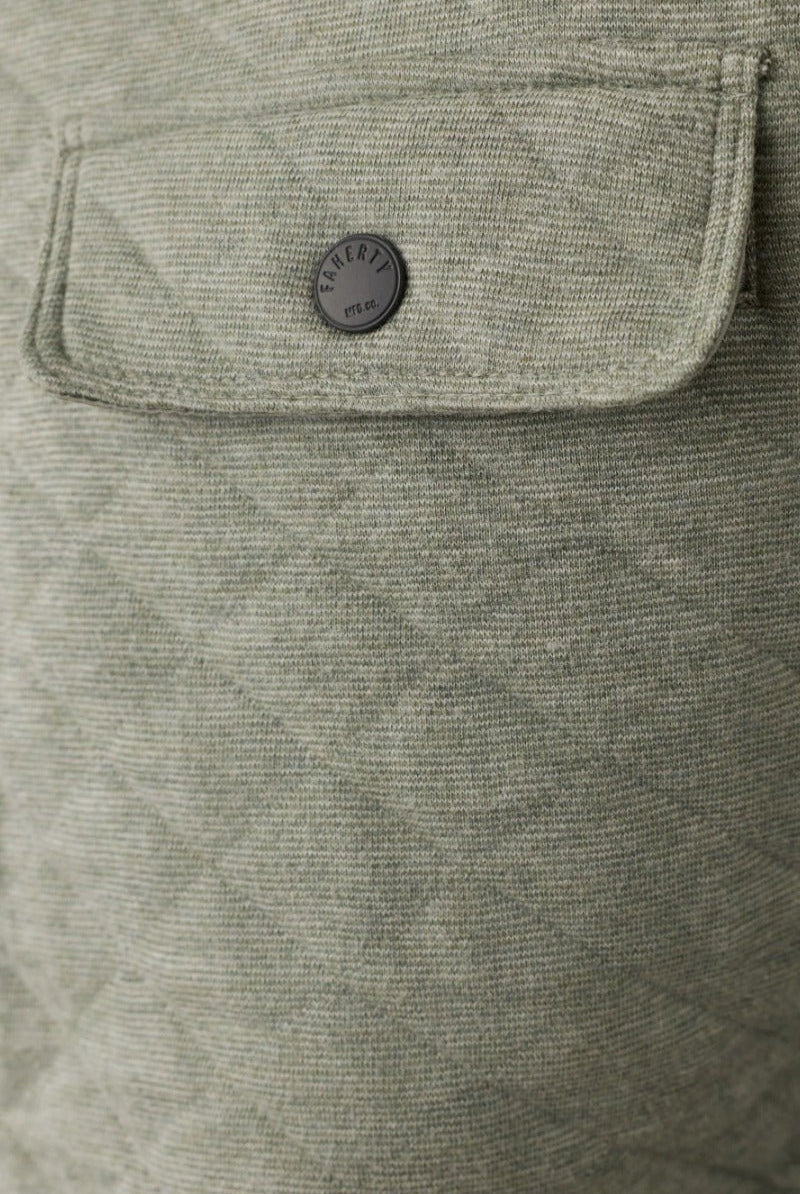 Faherty Brand Epic Quilted Fleece Pullover - Pine Rock Heather
