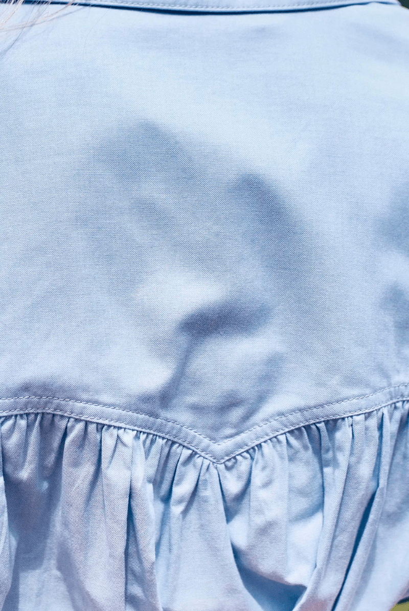 Shirts & Tops - Hunter Bell - Evangeline Shirt in Oxford Blue - Archery Close