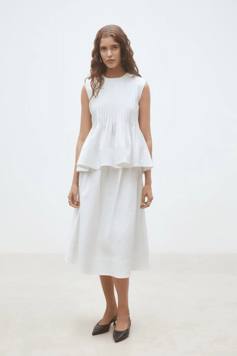 Skirts - Suncoo Paris - Faye Skirt in White - Archery Close
