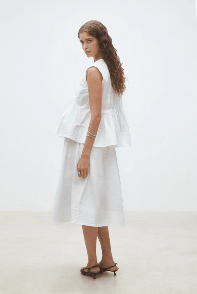 Skirts - Suncoo Paris - Faye Skirt in White - Archery Close