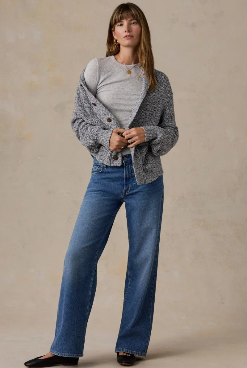 Faherty Brand Featherweight Freestyle Layering Crew - Light Grey Heather