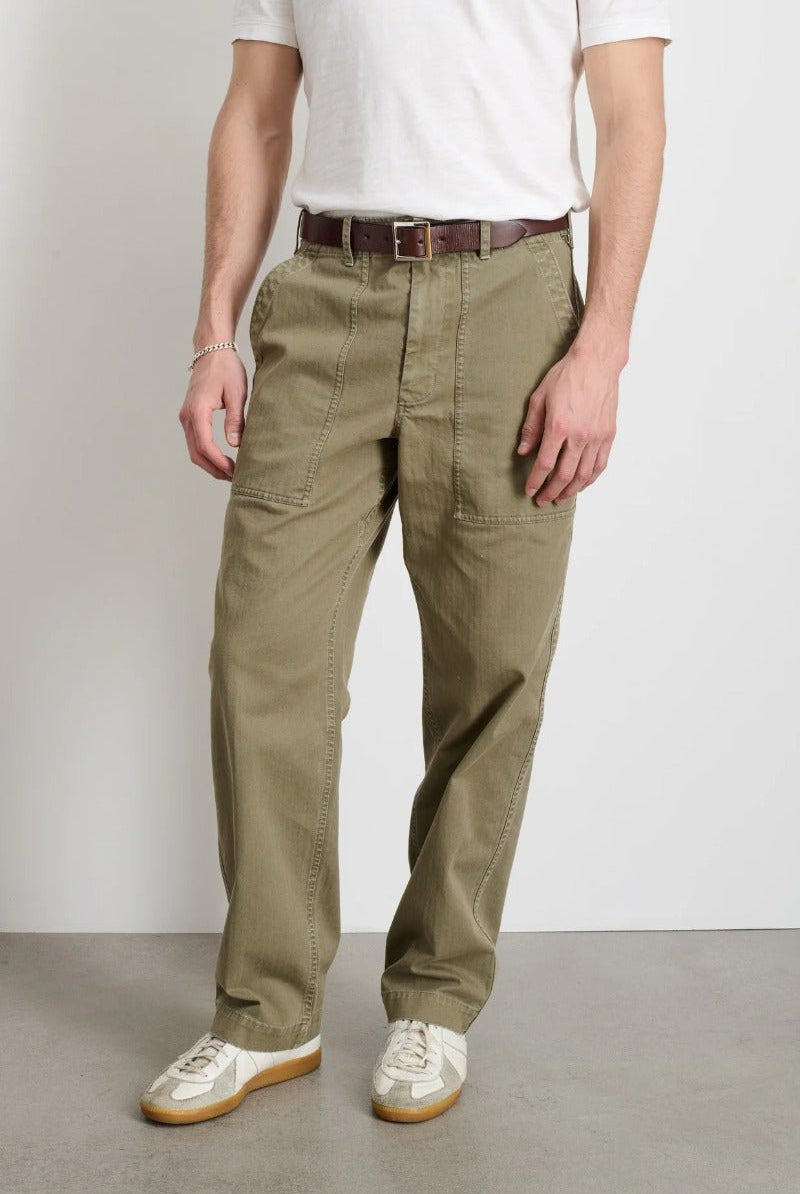 Alex Mill Field Pant in Herringbone - Vintage Olive