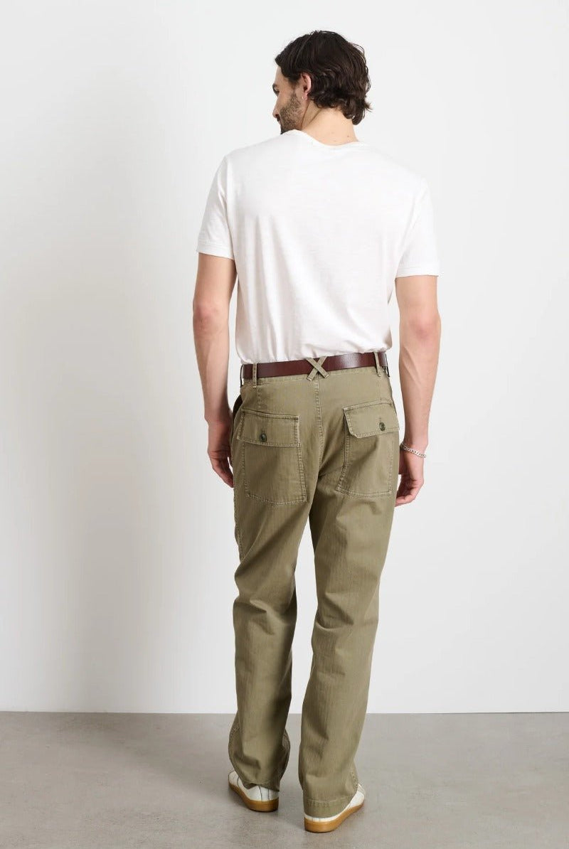 Alex Mill Field Pant in Herringbone - Vintage Olive