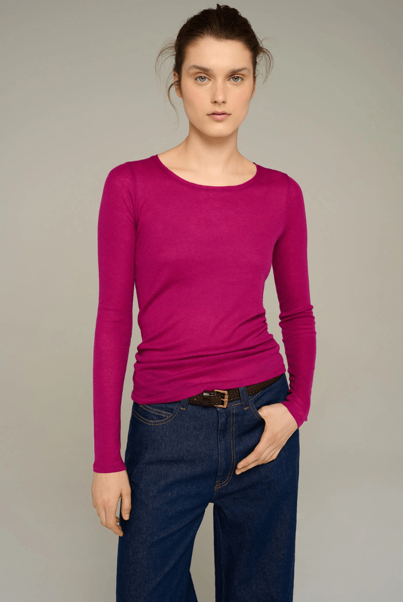Shirts & Tops - Cotelac - Fitted long-sleeve crewneck jersey tee - Archery Close