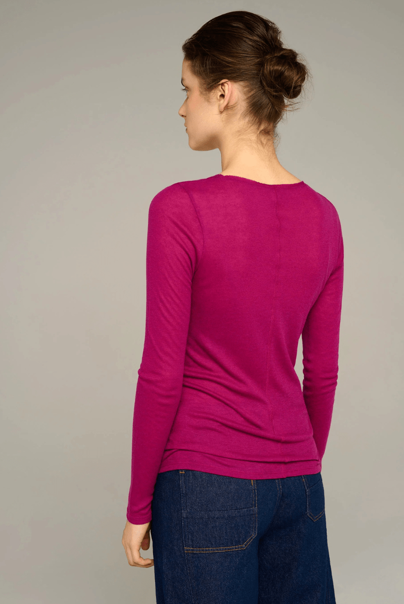 Shirts & Tops - Cotelac - Fitted long-sleeve crewneck jersey tee - Archery Close