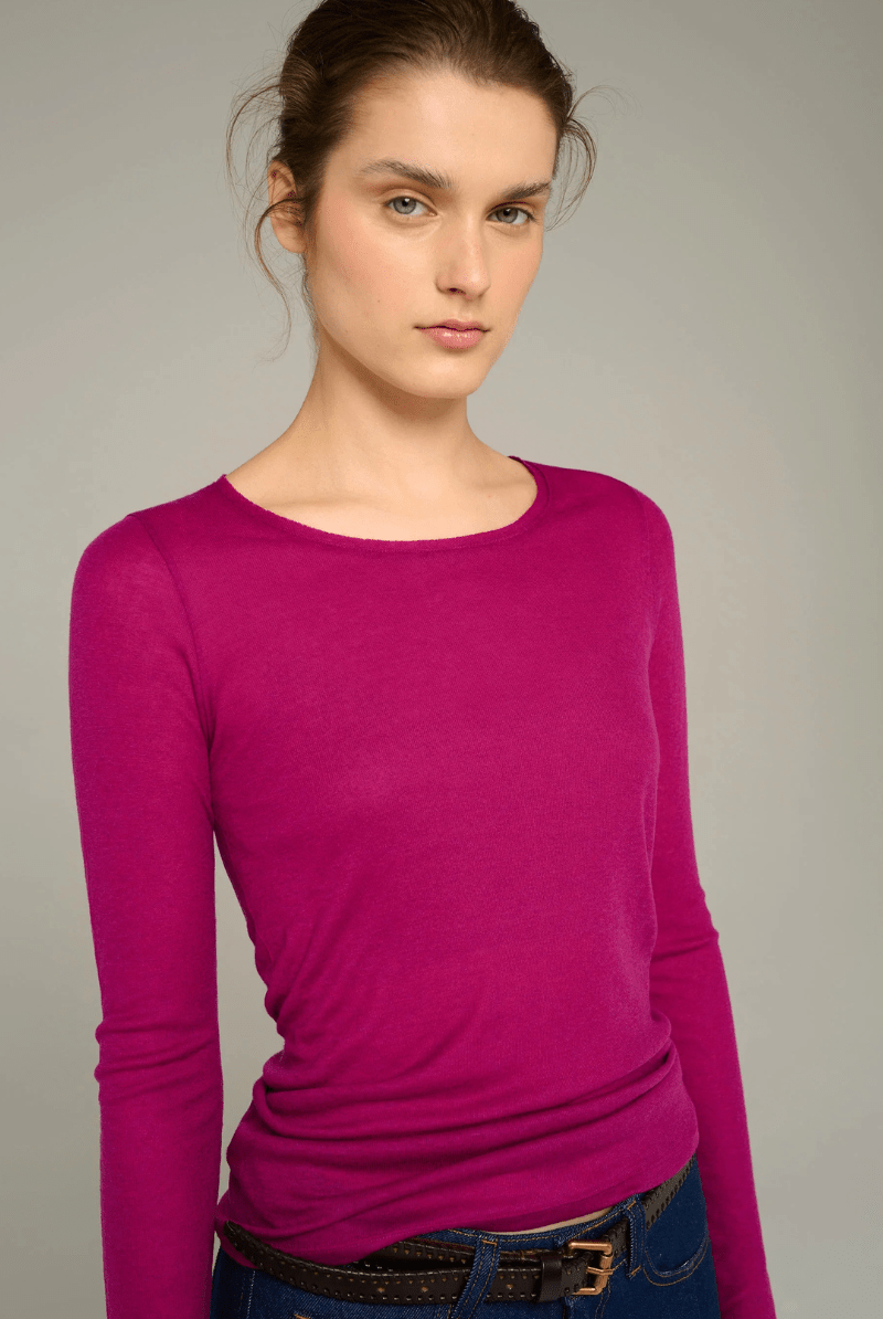 Shirts & Tops - Cotelac - Fitted long-sleeve crewneck jersey tee - Archery Close