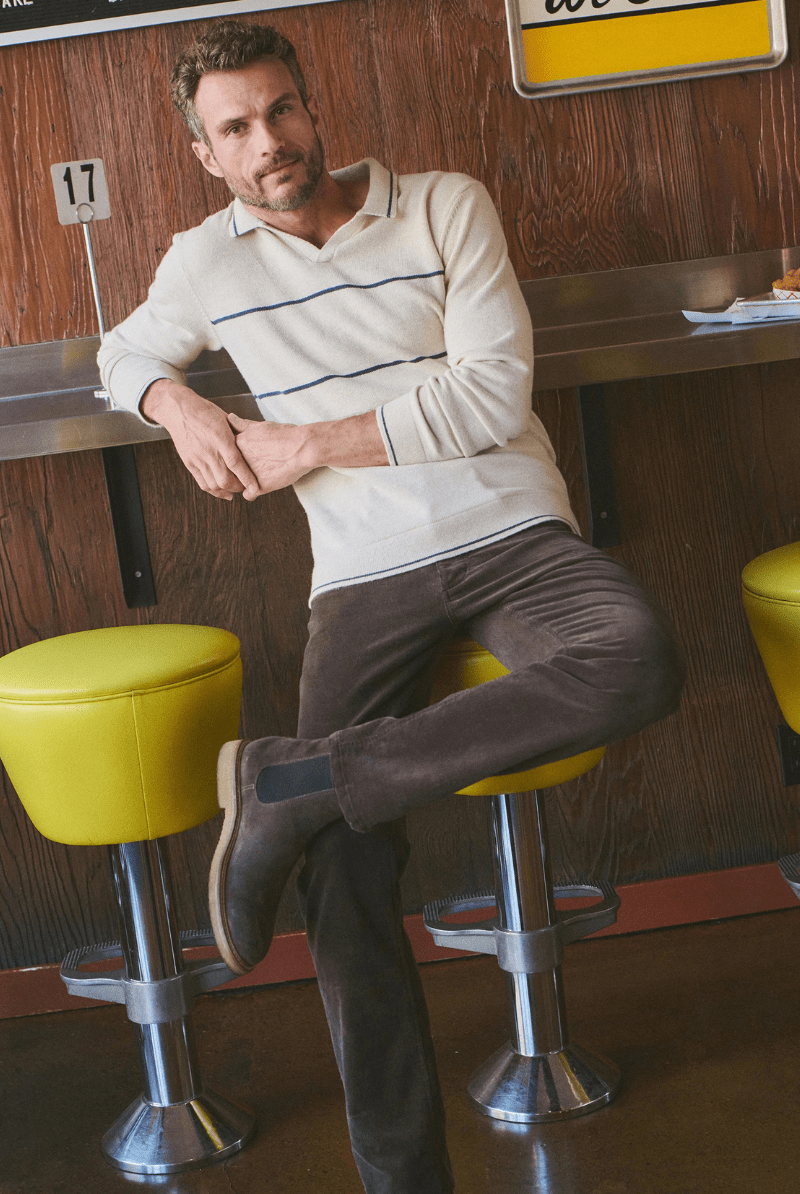 Pants - Marine Layer - Flex Terry Slim Straight Cords - Archery Close