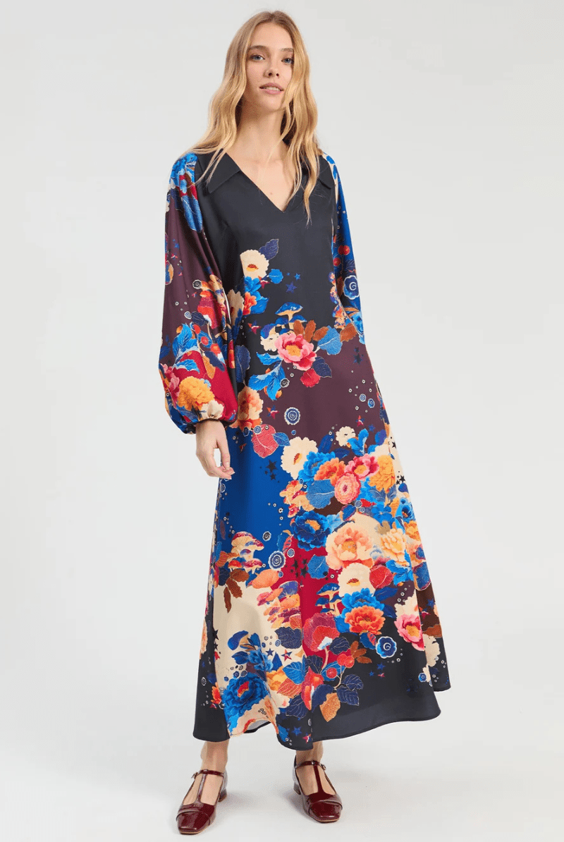 Dresses - Vilagallo - Flowers & Mushrooms Dress - Archery Close