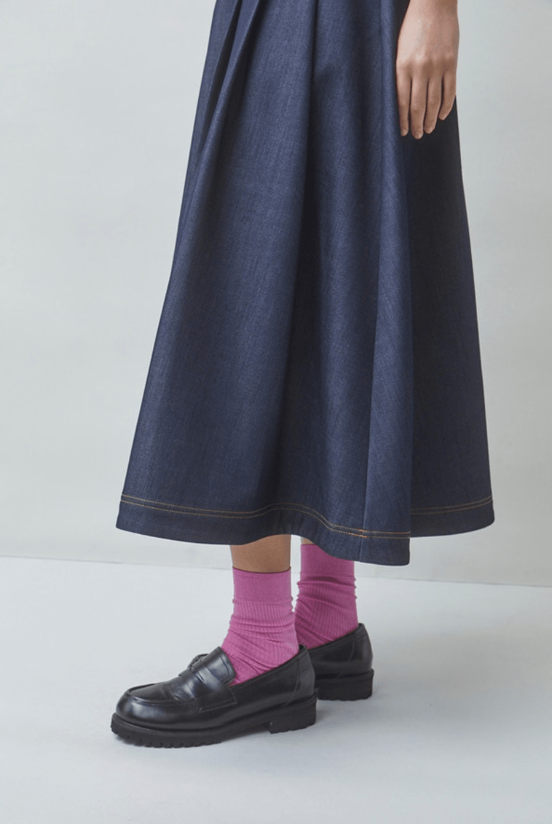 Skirts - Suncoo Paris - Funny denim midi skirt - Archery Close