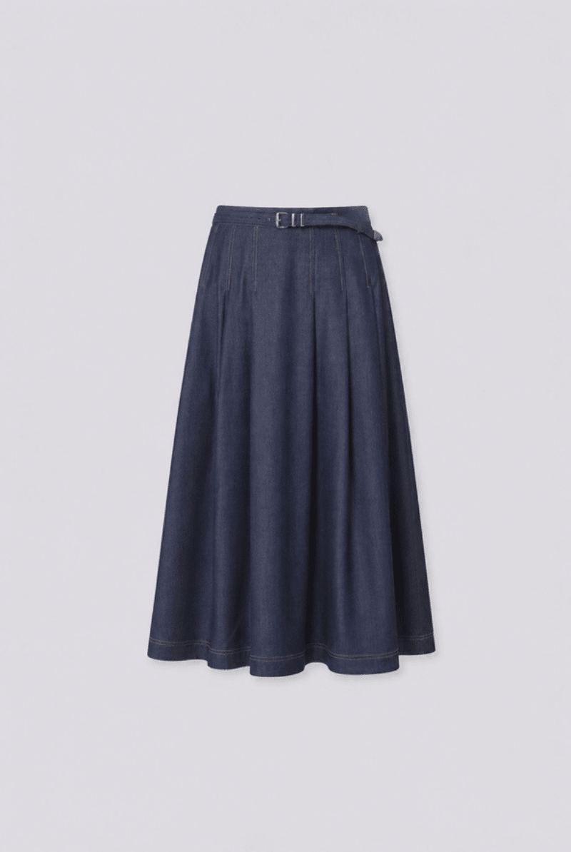 Skirts - Suncoo Paris - Funny denim midi skirt - Archery Close