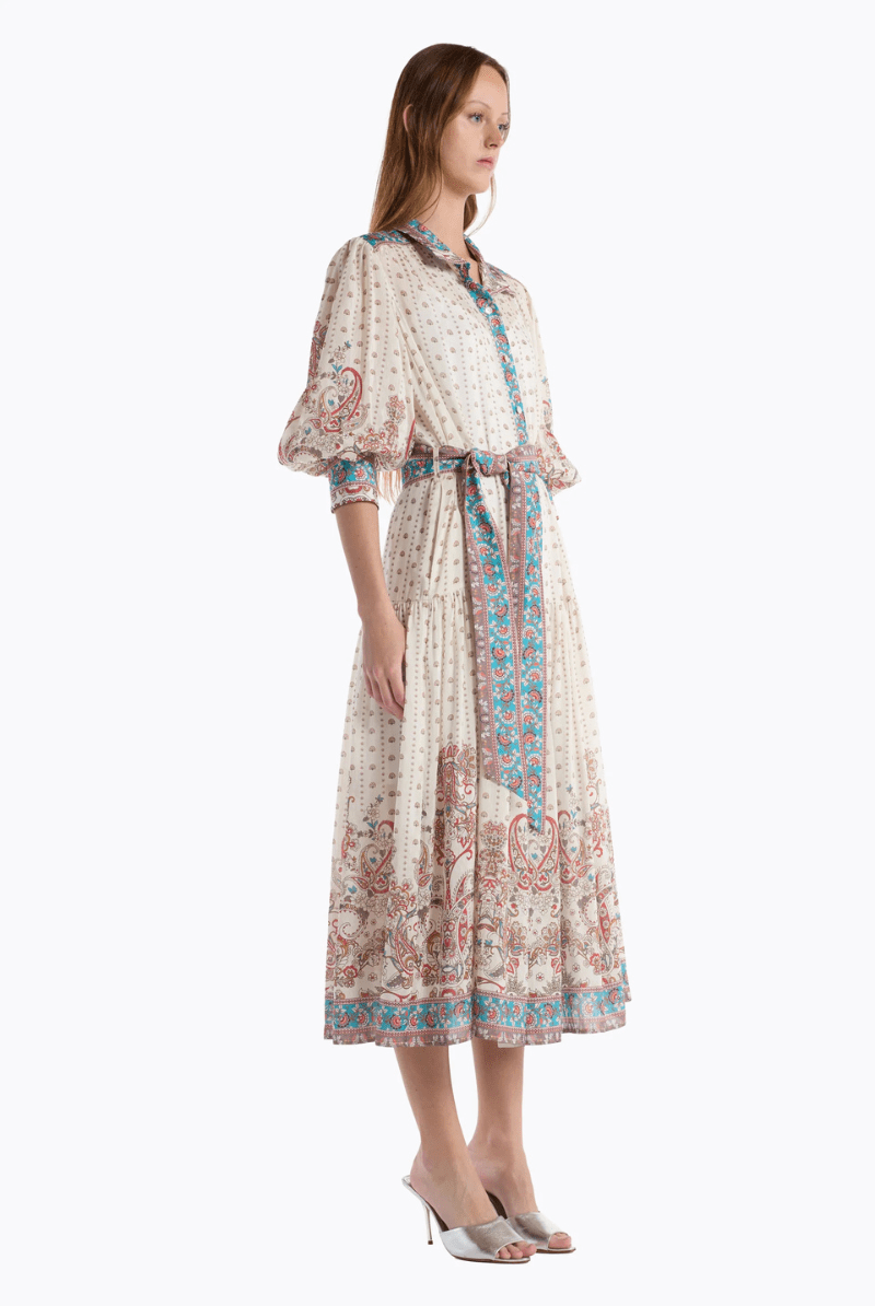 Dresses - Christy Lynn - Gail Dress in Ivory Filigree - Archery Close