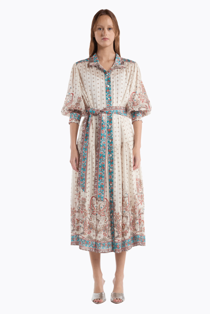 Dresses - Christy Lynn - Gail Dress in Ivory Filigree - Archery Close