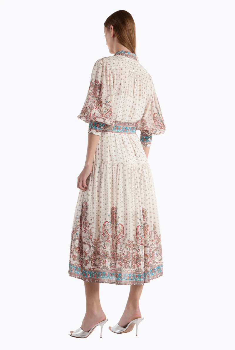 Dresses - Christy Lynn - Gail Dress in Ivory Filigree - Archery Close