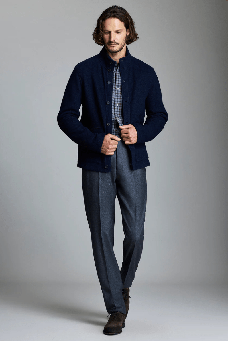 Outerwear - Billy Reid - Garrett Jacket in Navy - Archery Close