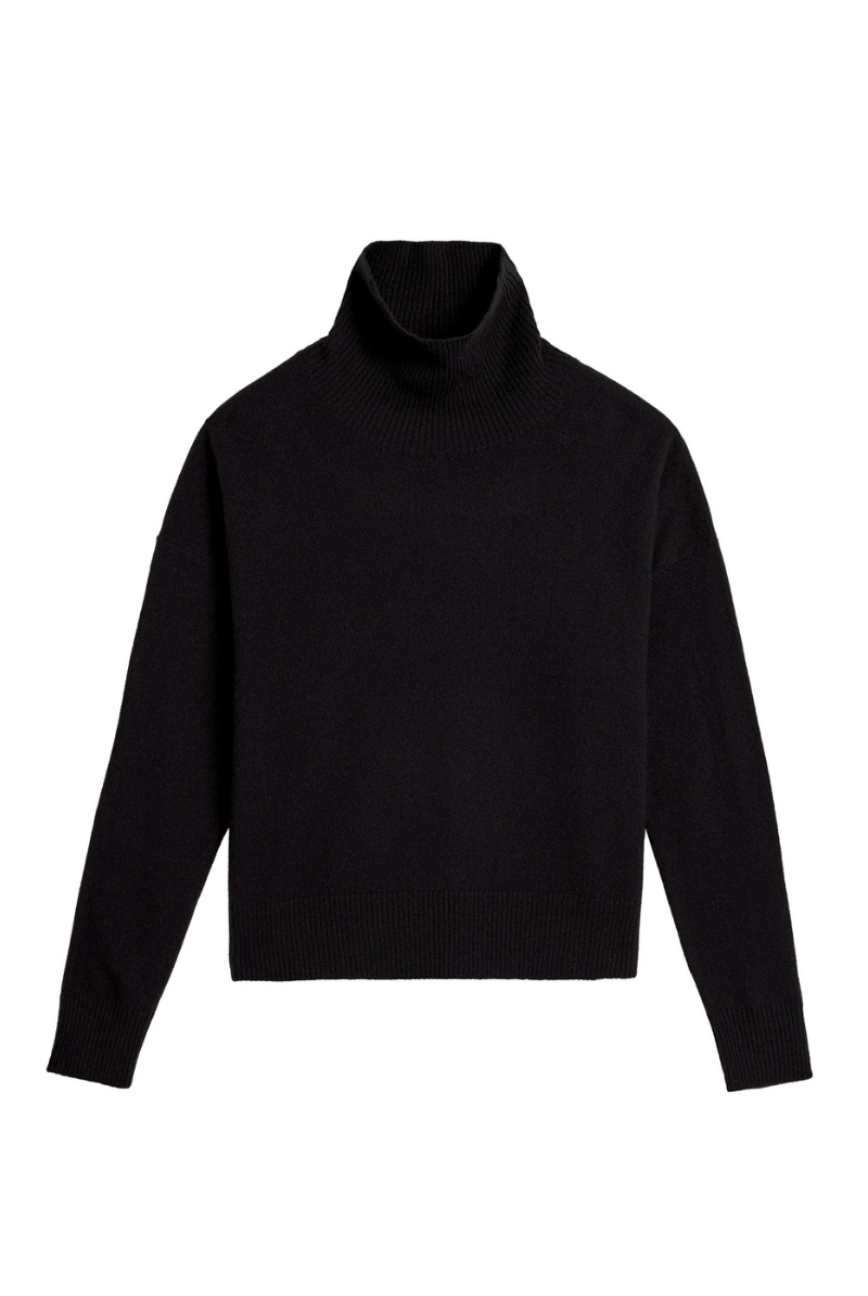 Sweater - DemyLee - Gianna Cashmere Turtleneck in Black - Archery Close