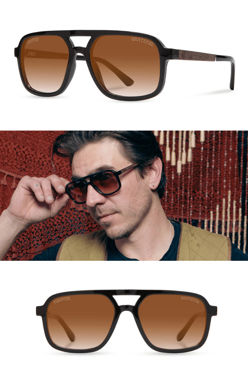 Sunglasses - Shwood Eyewear - Glacier - Black Grateful Dead Sunglasses - Archery Close