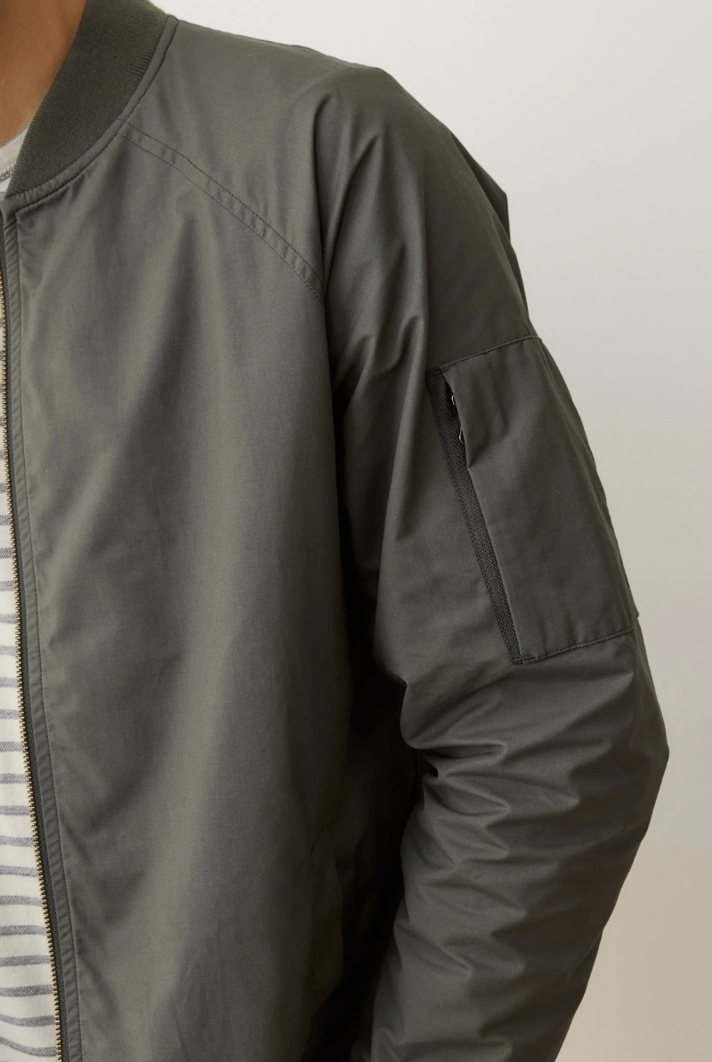 Outerwear - Marine Layer - Glenn Wax Canvas Bomber - Archery Close