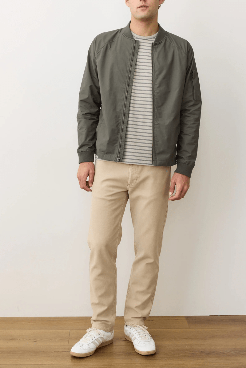Outerwear - Marine Layer - Glenn Wax Canvas Bomber - Archery Close