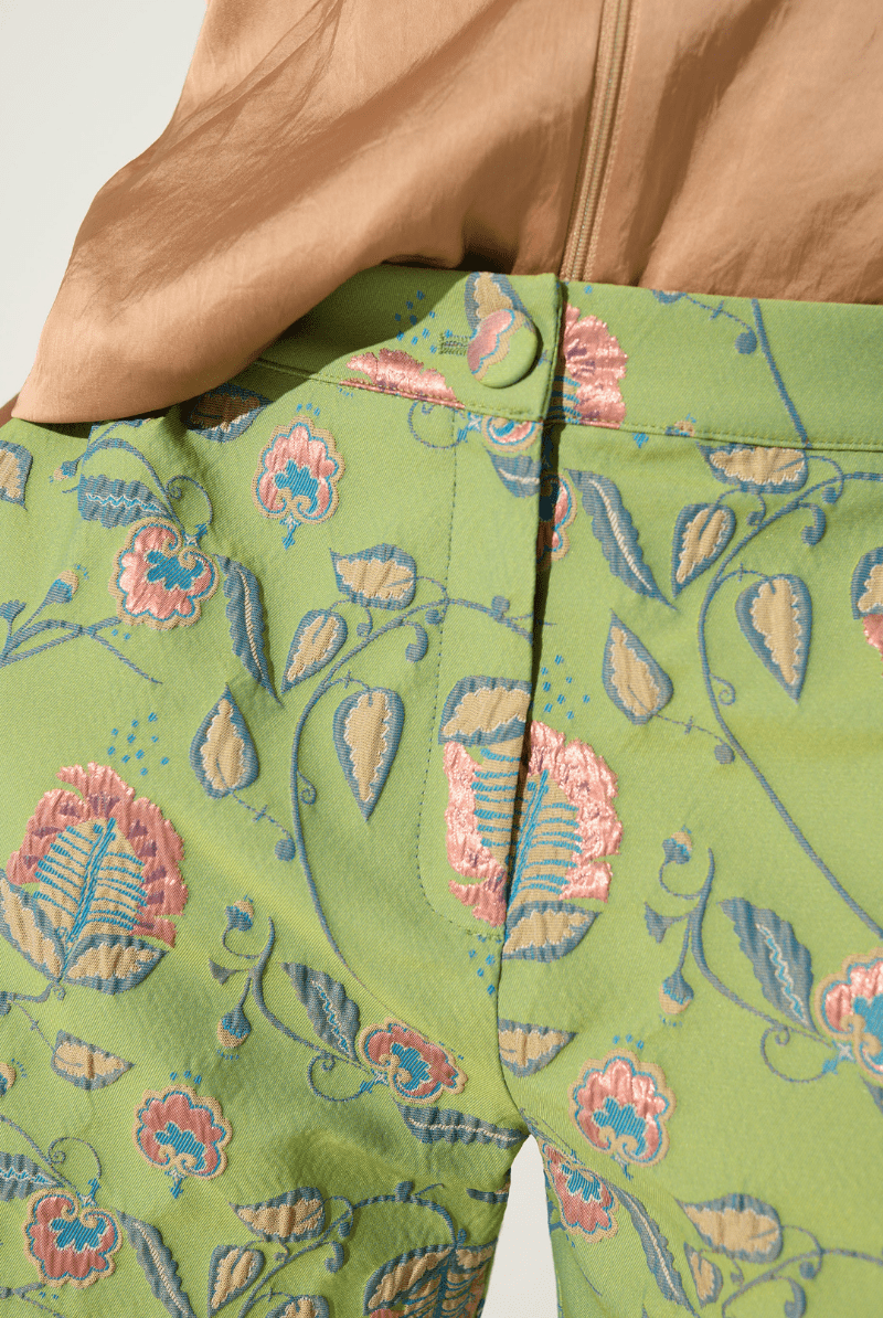 Shorts - Cotelac - Green Printed Short - Archery Close