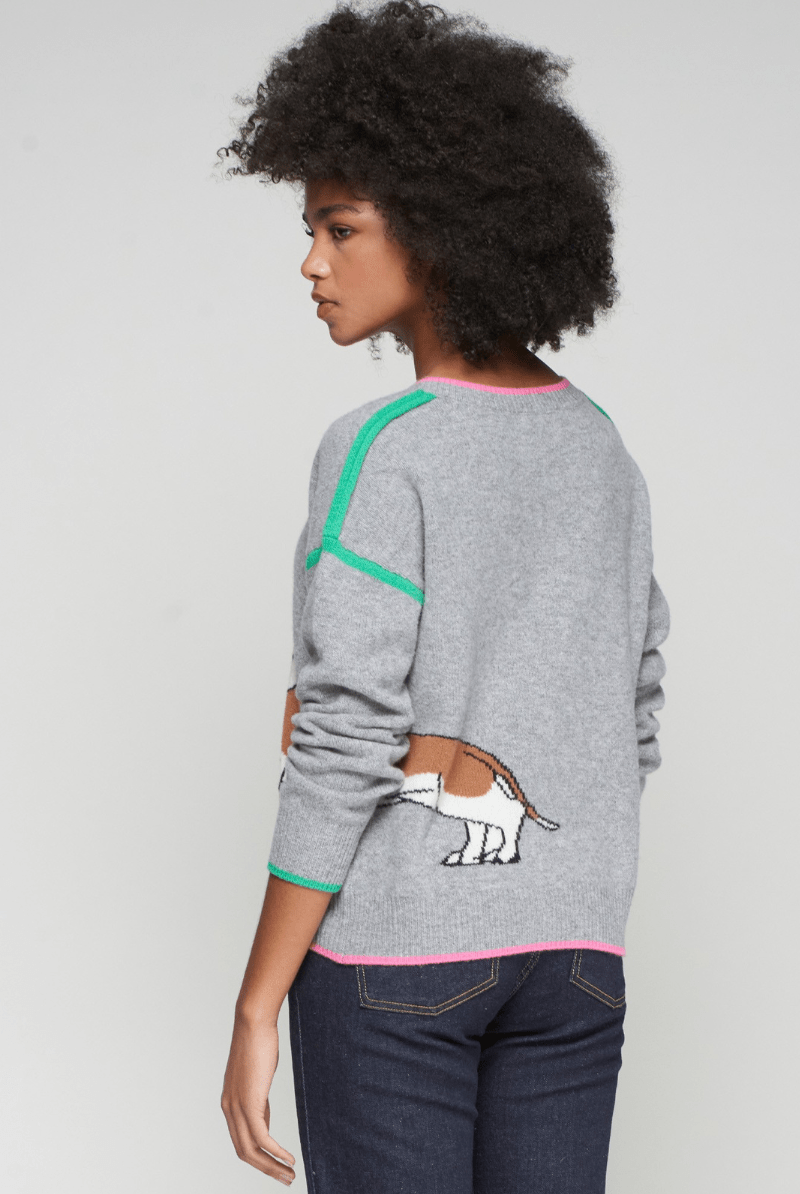 Sweater - Vilagallo - Grey Dachshund Sweater - Archery Close