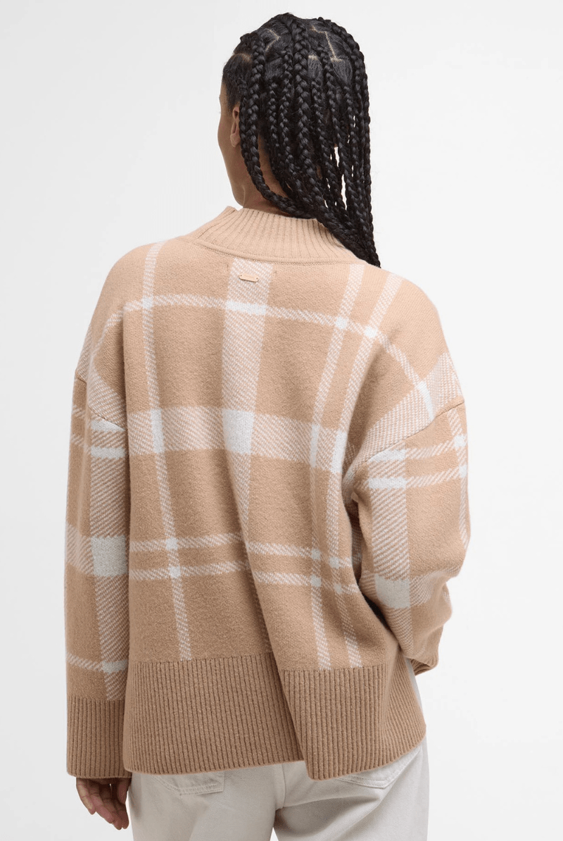 Sweater - Barbour - Harriet Tartan High - Neck Jumper - Archery Close
